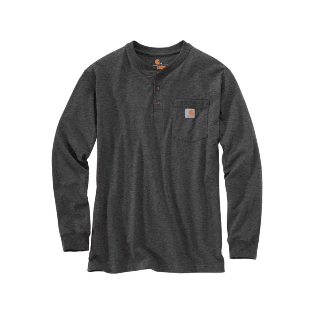 Loose Fit Heavyweight Long-sleeve Pocket Henley T-shirt