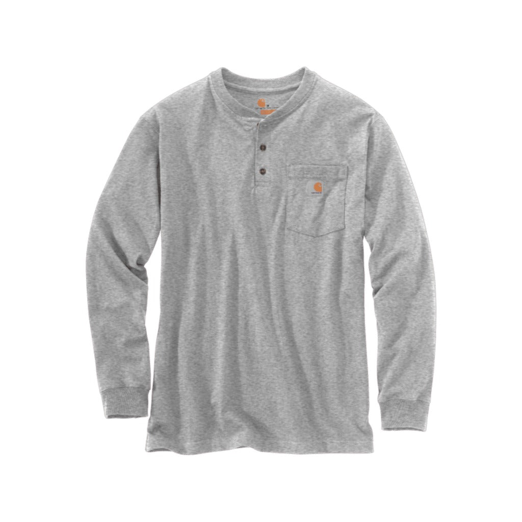 Loose Fit Heavyweight Long-sleeve Pocket Henley T-shirt