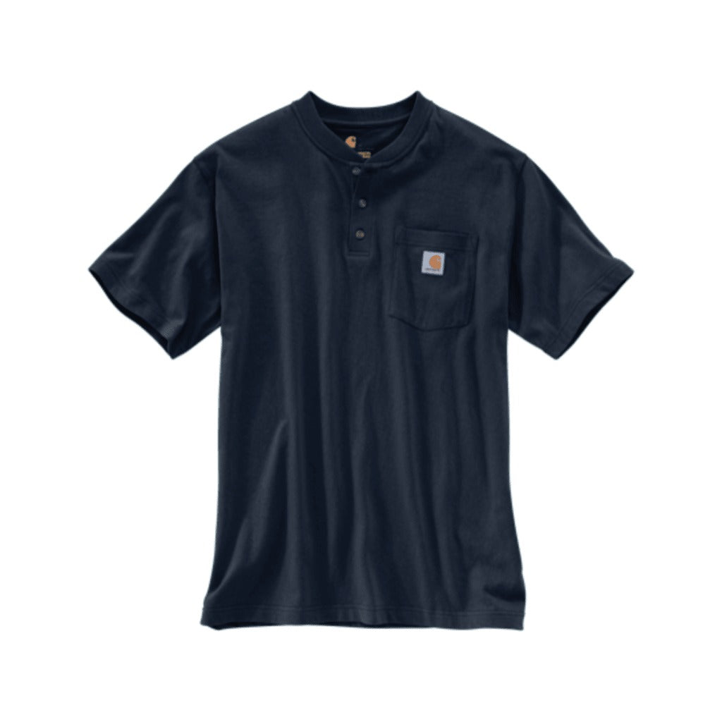 Loose Fit Heavyweight Short-sleeve Pocket Henley T-shirt