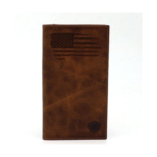 Ariat Rodeo Wallet Distressed Stitch USA Flag Shield Logo