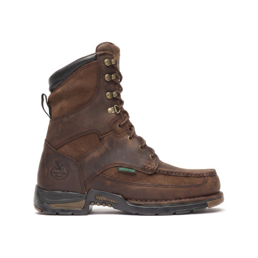 8" Athens Waterproof Moc Toe Work Boot - right side profile