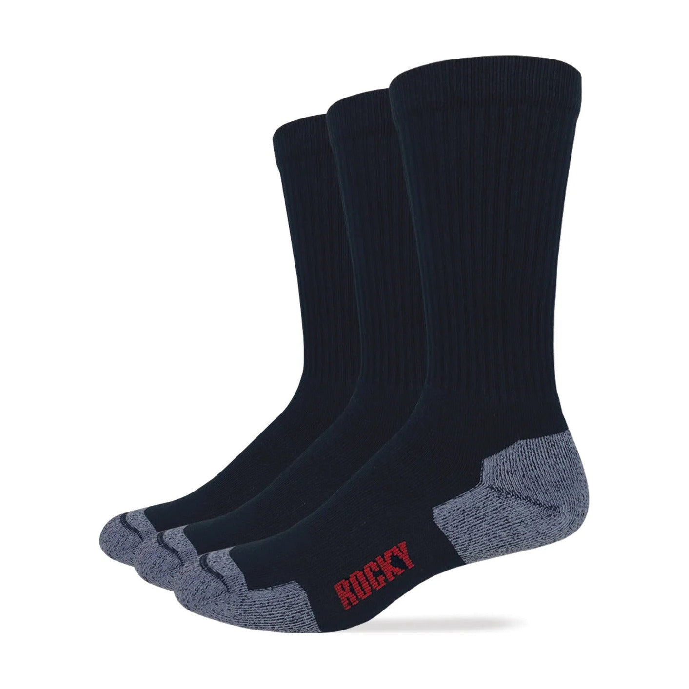 Black Cotton Comfort Crew Sock - 3 Pack