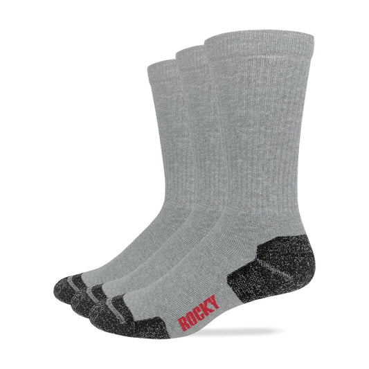 Grey Cotton Comfort Crew Sock - 3 Pack
