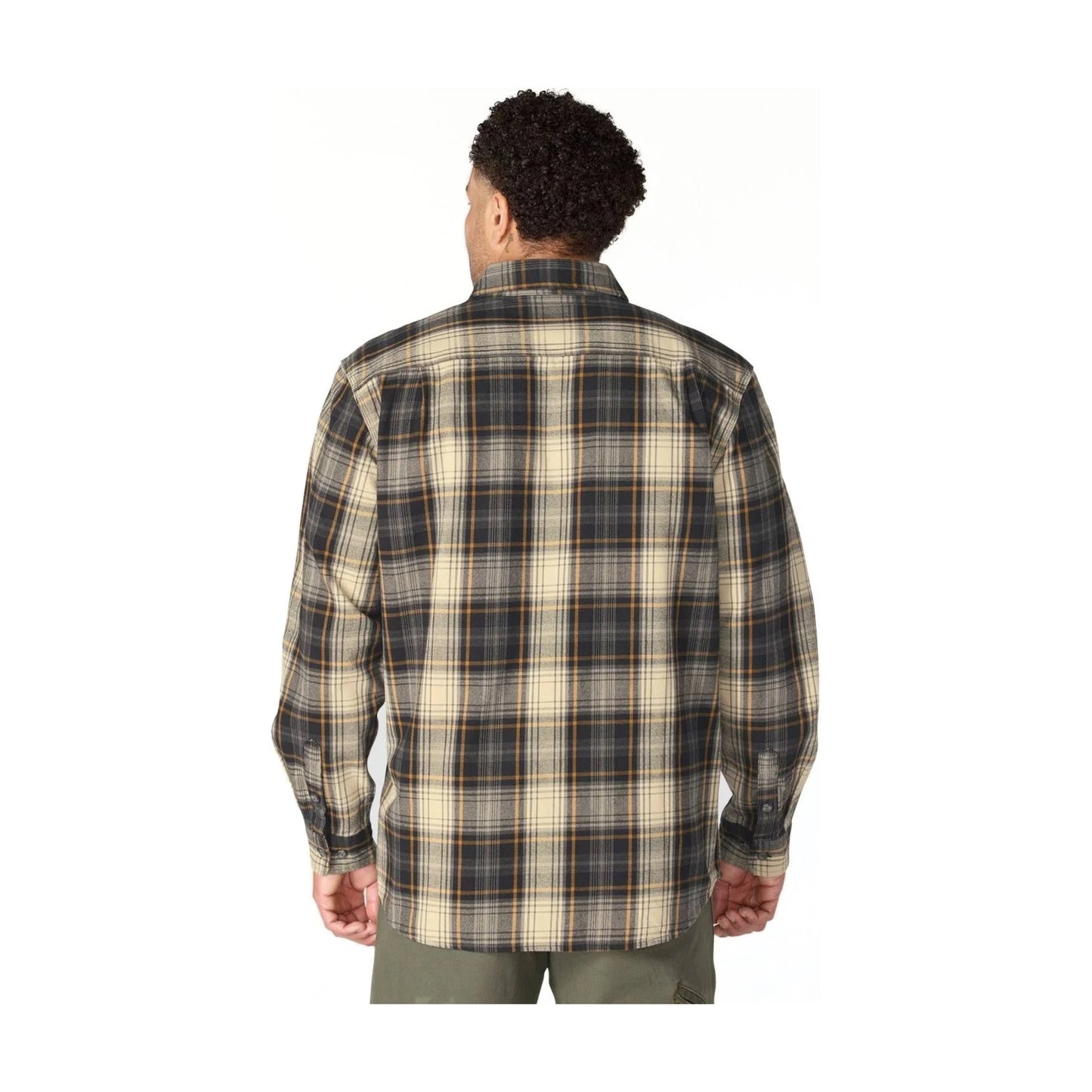Loose Fit Heavyweight Flannel Long-sleeve Plaid Shirt