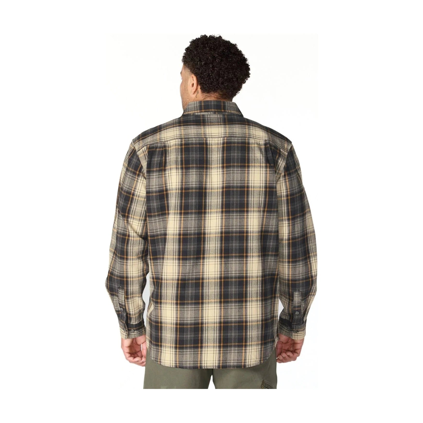 Loose Fit Heavyweight Flannel Long-sleeve Plaid Shirt