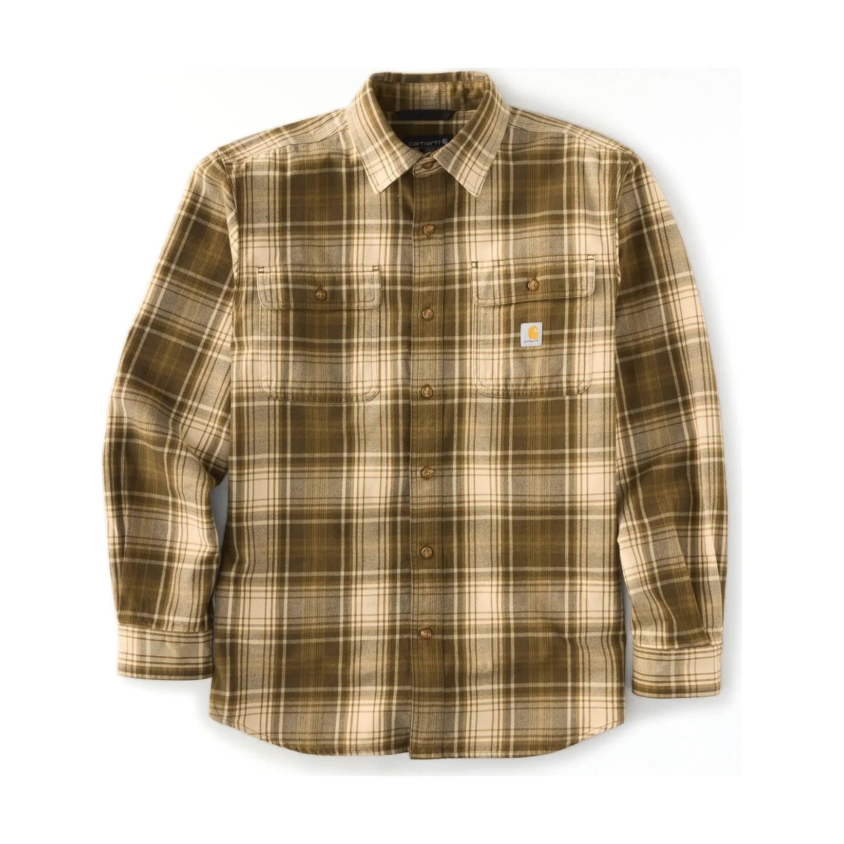 Loose Fit Heavyweight Flannel Long-sleeve Plaid Shirt