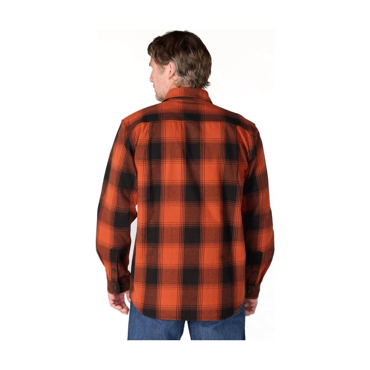 Loose Fit Heavyweight Flannel Long-sleeve Plaid Shirt