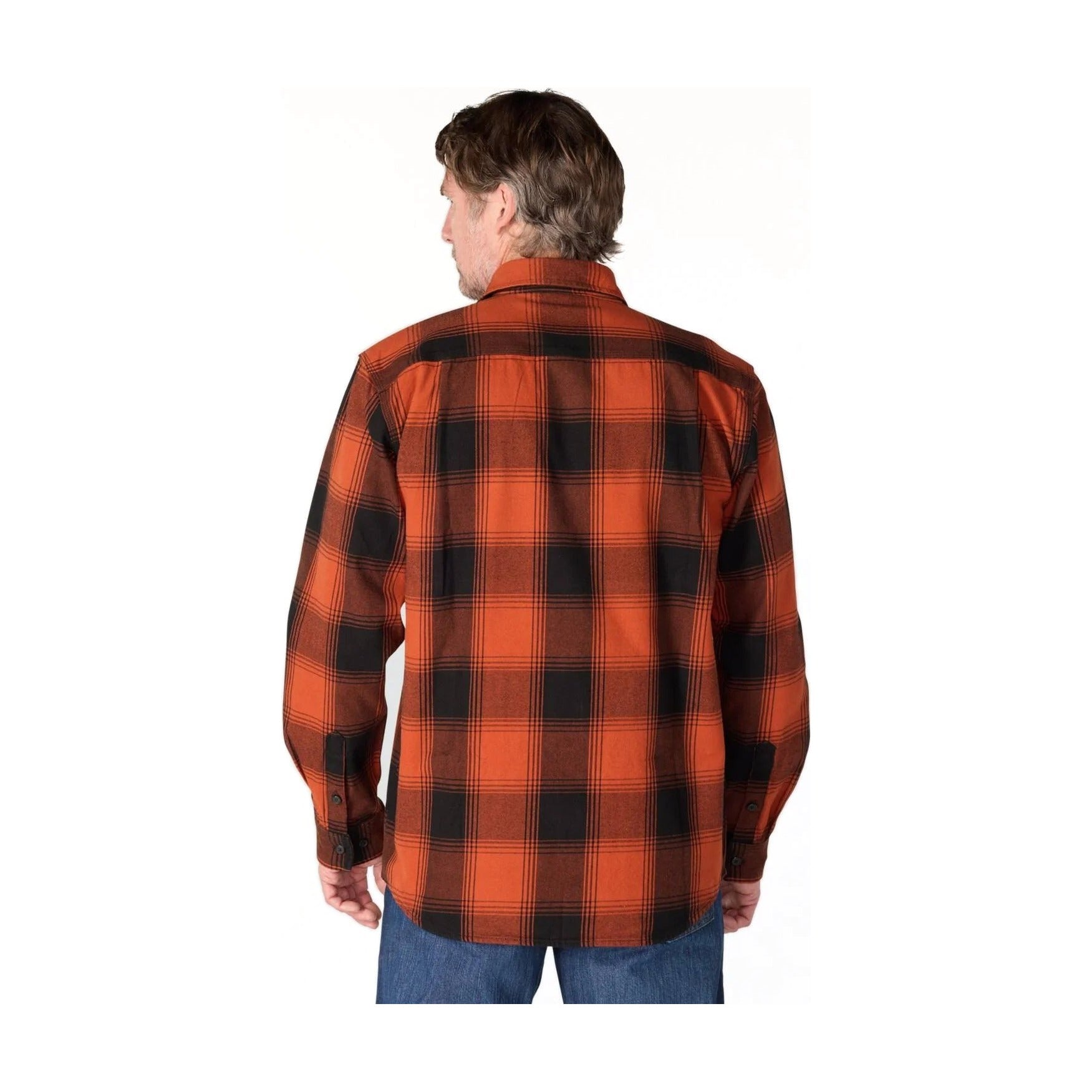 Loose Fit Heavyweight Flannel Long-sleeve Plaid Shirt