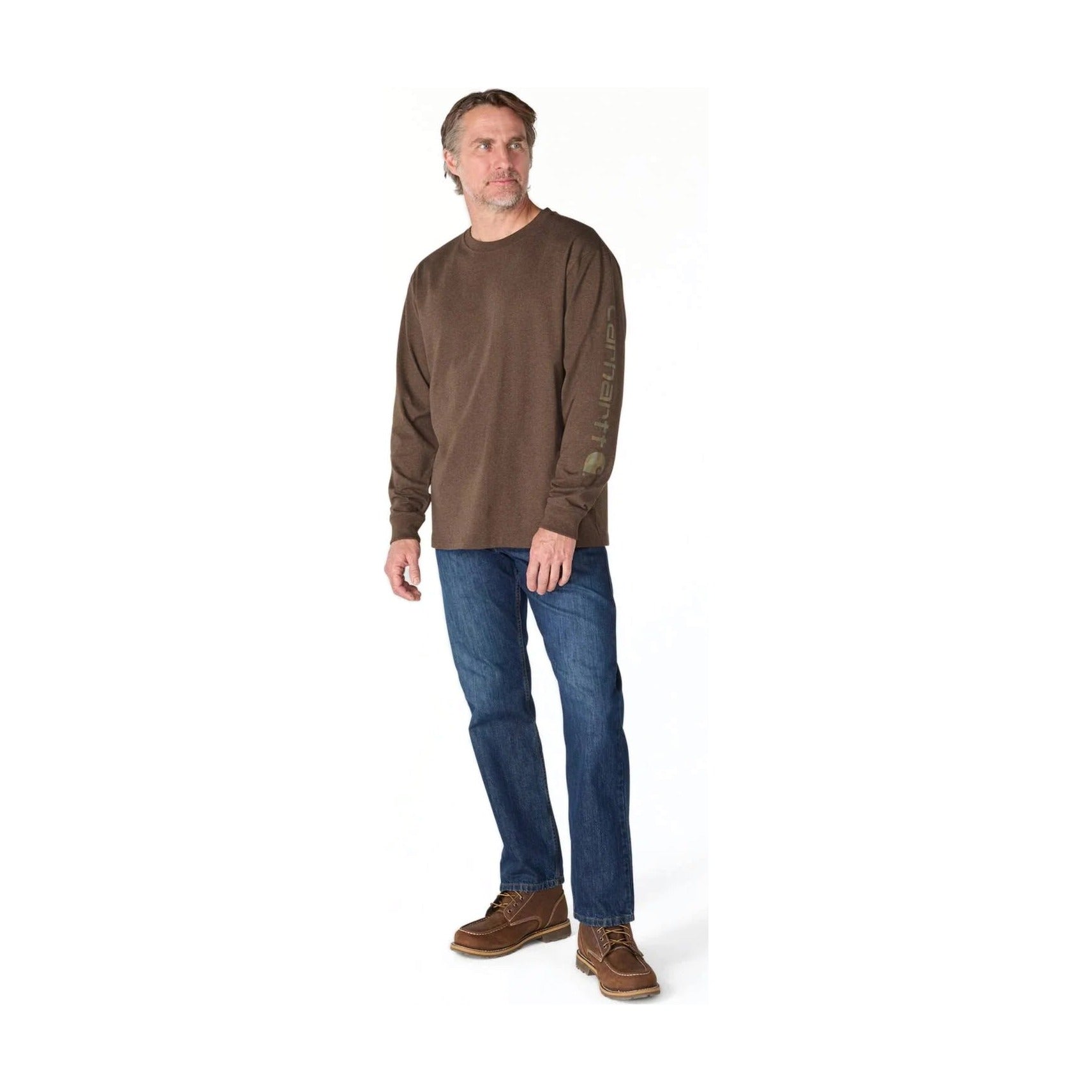 Loose Fit Heavyweight Long-sleeve Logo Sleeve Graphic T-shirt