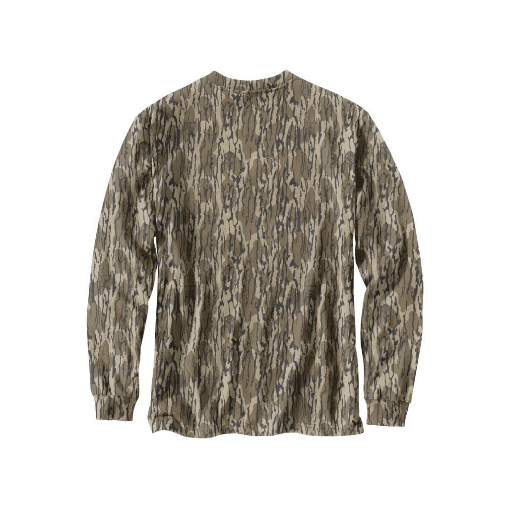Loose Fit Heavyweight Long-sleeve Pocket Camo Logo Graphic T-shirt
