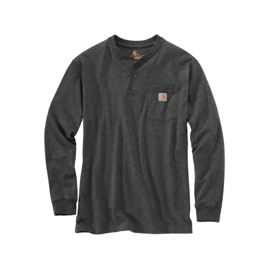 Loose Fit Heavyweight Long-sleeve Pocket Henley T-shirt