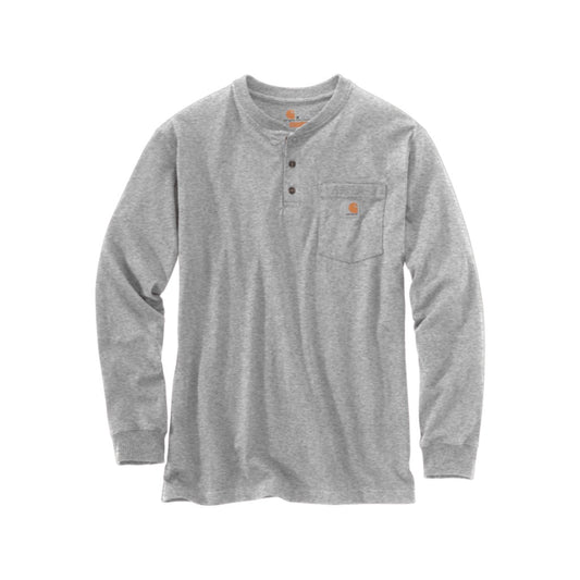 Loose Fit Heavyweight Long-sleeve Pocket Henley T-shirt