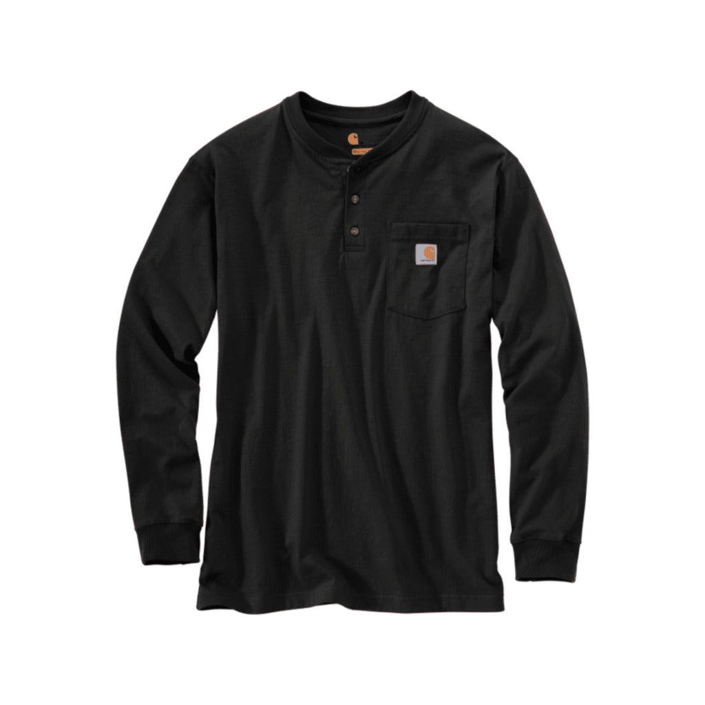 Loose Fit Heavyweight Long-sleeve Pocket Henley T-shirt