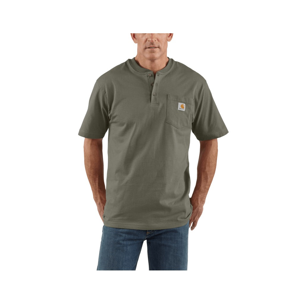 Loose Fit Heavyweight Short-sleeve Pocket Henley T-shirt