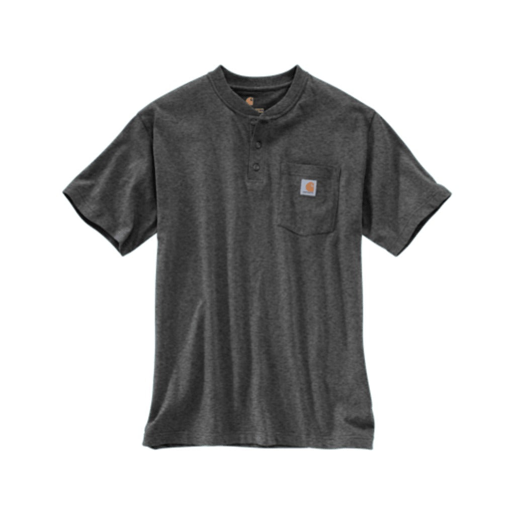 Loose Fit Heavyweight Short-sleeve Pocket Henley T-shirt