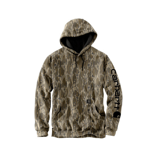 Loose Fit Midweight Camo Sleeve Graphic Hoodie