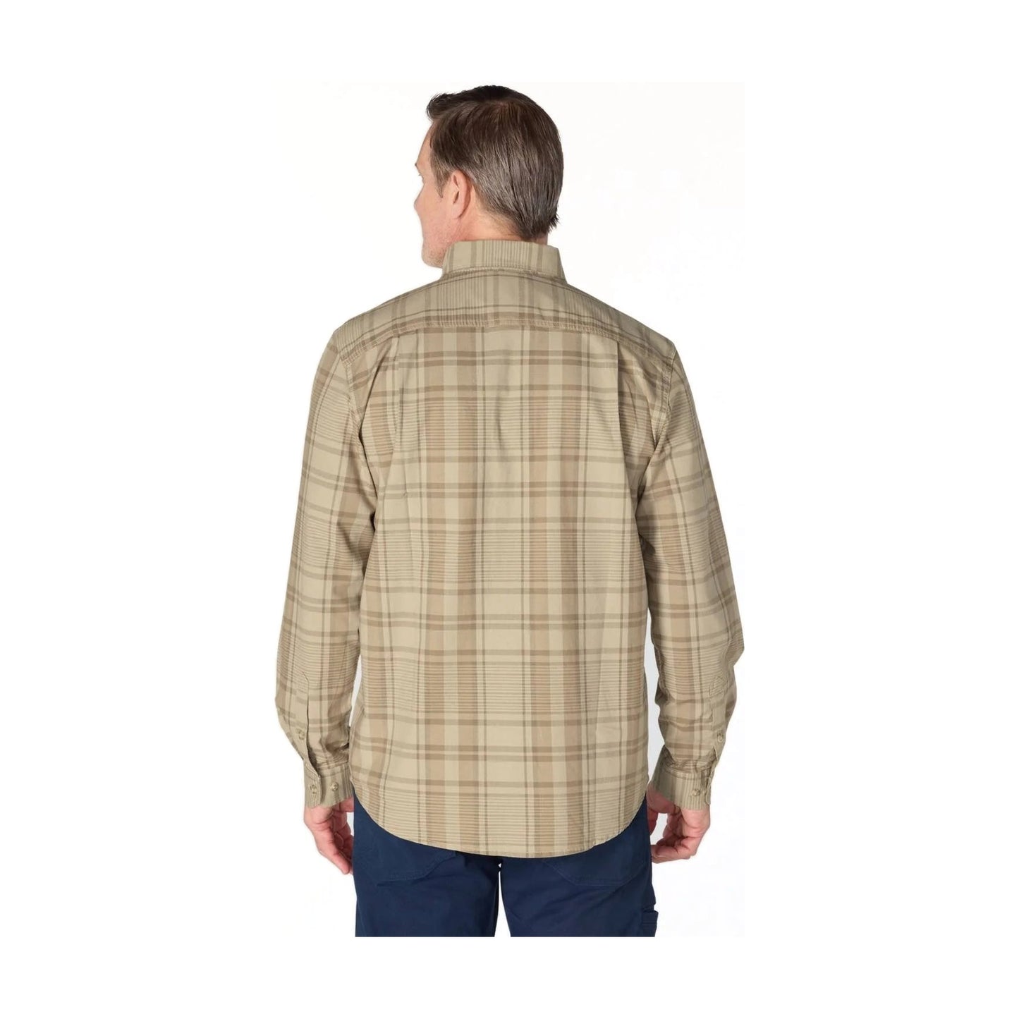 Loose Fit Midweight Chambray Long-sleeve Plaid Shirt