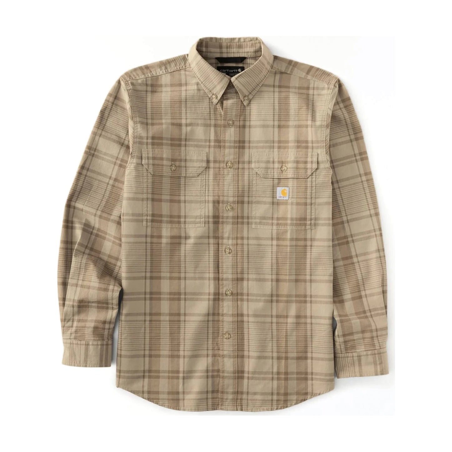 Loose Fit Midweight Chambray Long-sleeve Plaid Shirt