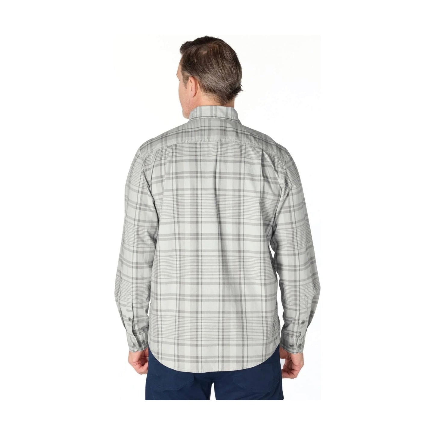 Loose Fit Midweight Chambray Long-sleeve Plaid Shirt