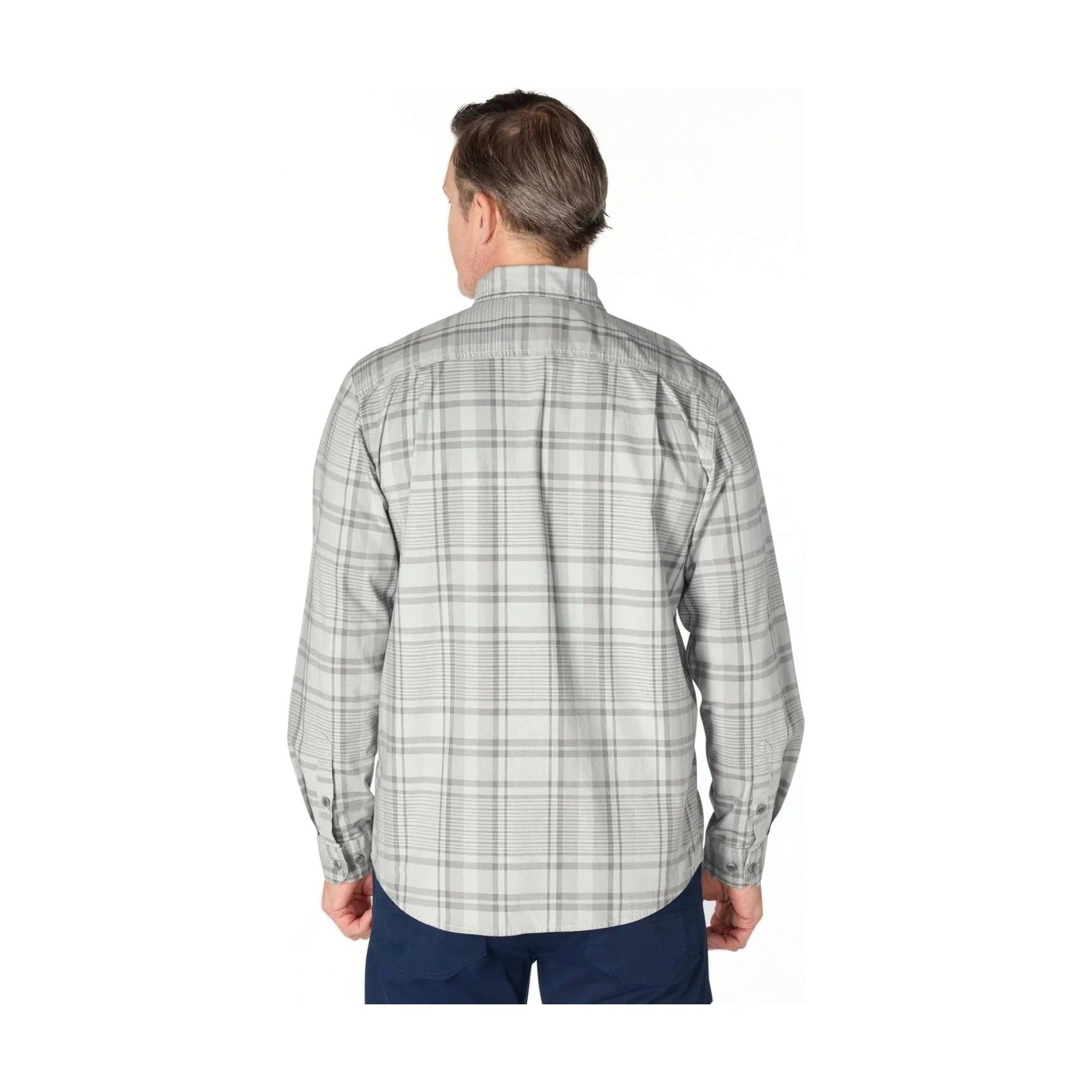Loose Fit Midweight Chambray Long-sleeve Plaid Shirt