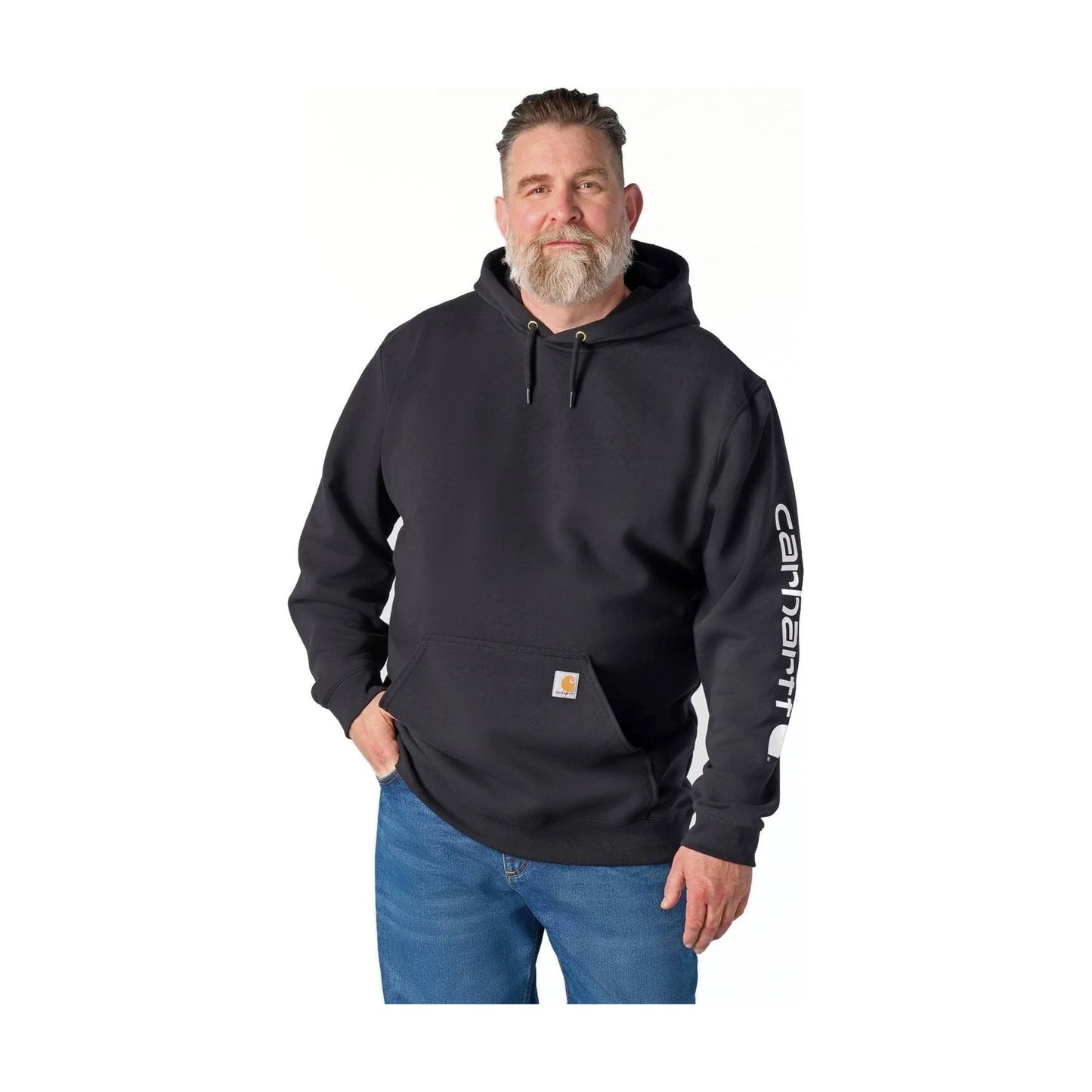 Loose Fit Midweight Logo Sleeve Graphic Hoodie