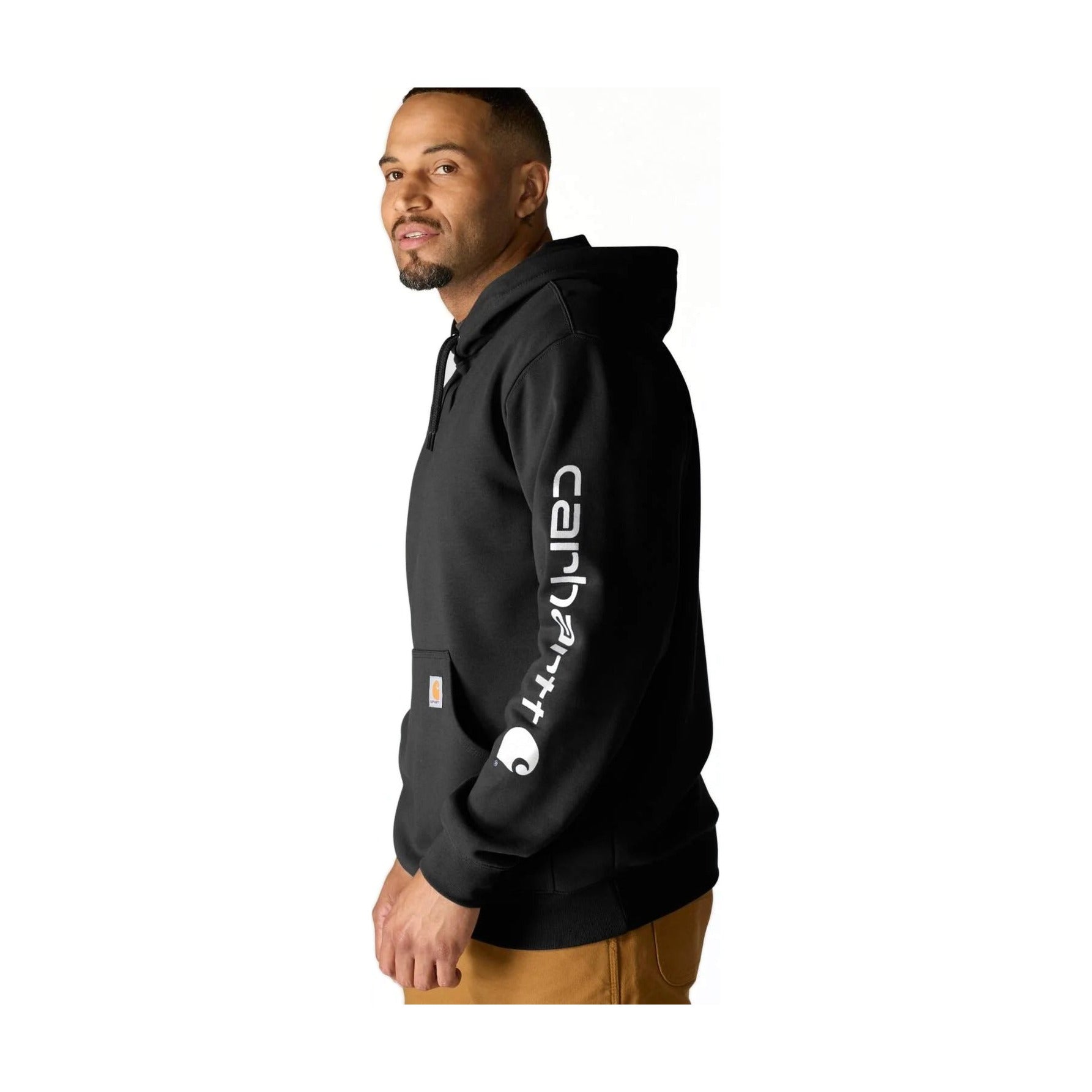 Loose Fit Midweight Logo Sleeve Graphic Hoodie