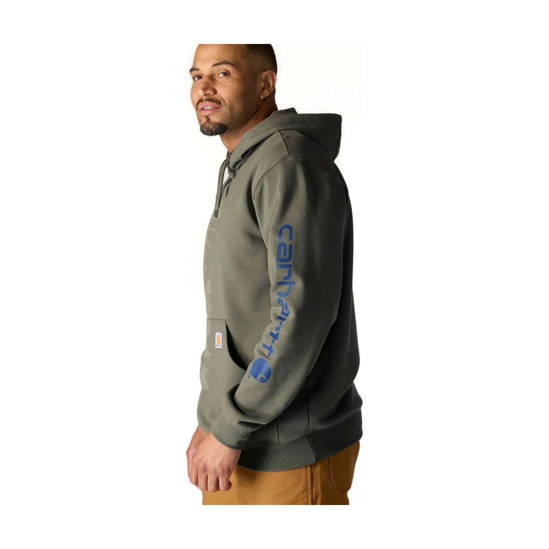 Loose Fit Midweight Logo Sleeve Graphic Hoodie