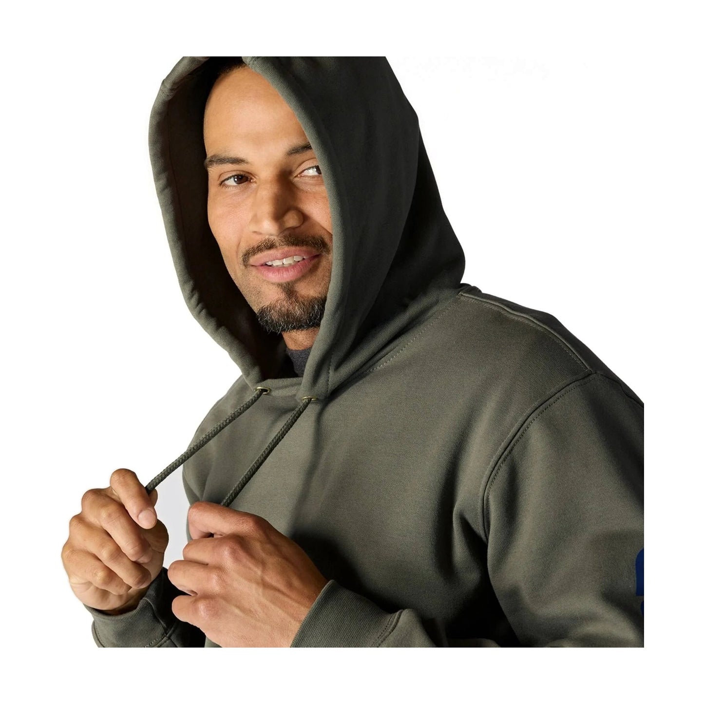 Loose Fit Midweight Logo Sleeve Graphic Hoodie