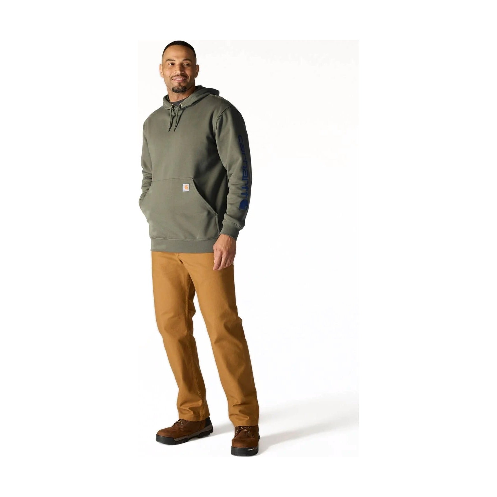 Loose Fit Midweight Logo Sleeve Graphic Hoodie