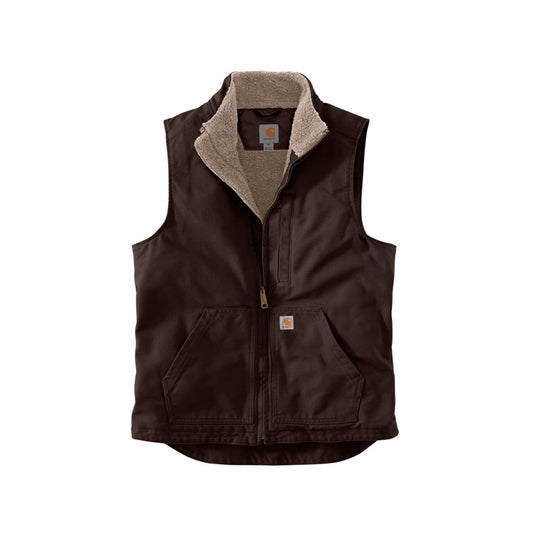 Men's Mock-neck Sherpa-lined Vest - Loose Fit - Washed Duck