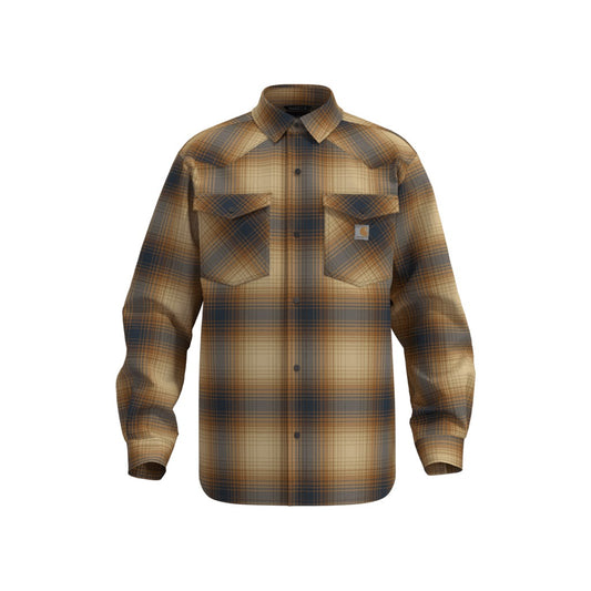 Montana Rugged Flex™ Relaxed Fit Lightweight Long-sleeve Snap-front Plaid Shirt