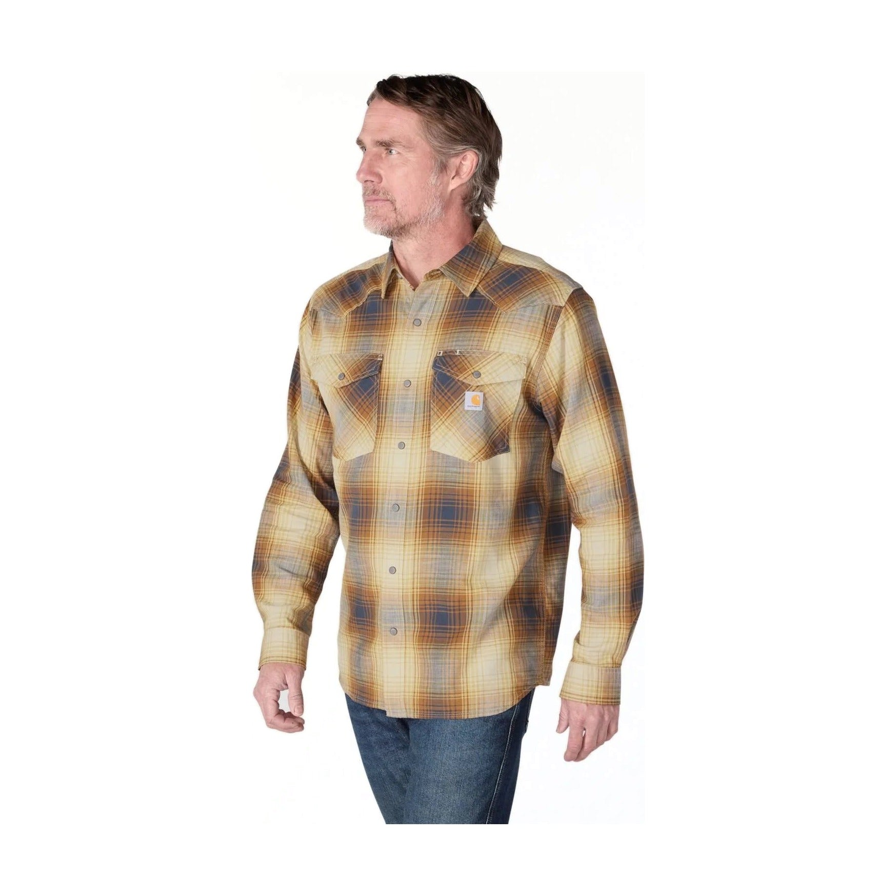 Montana Rugged Flex™ Relaxed Fit Lightweight Long-sleeve Snap-front Plaid Shirt
