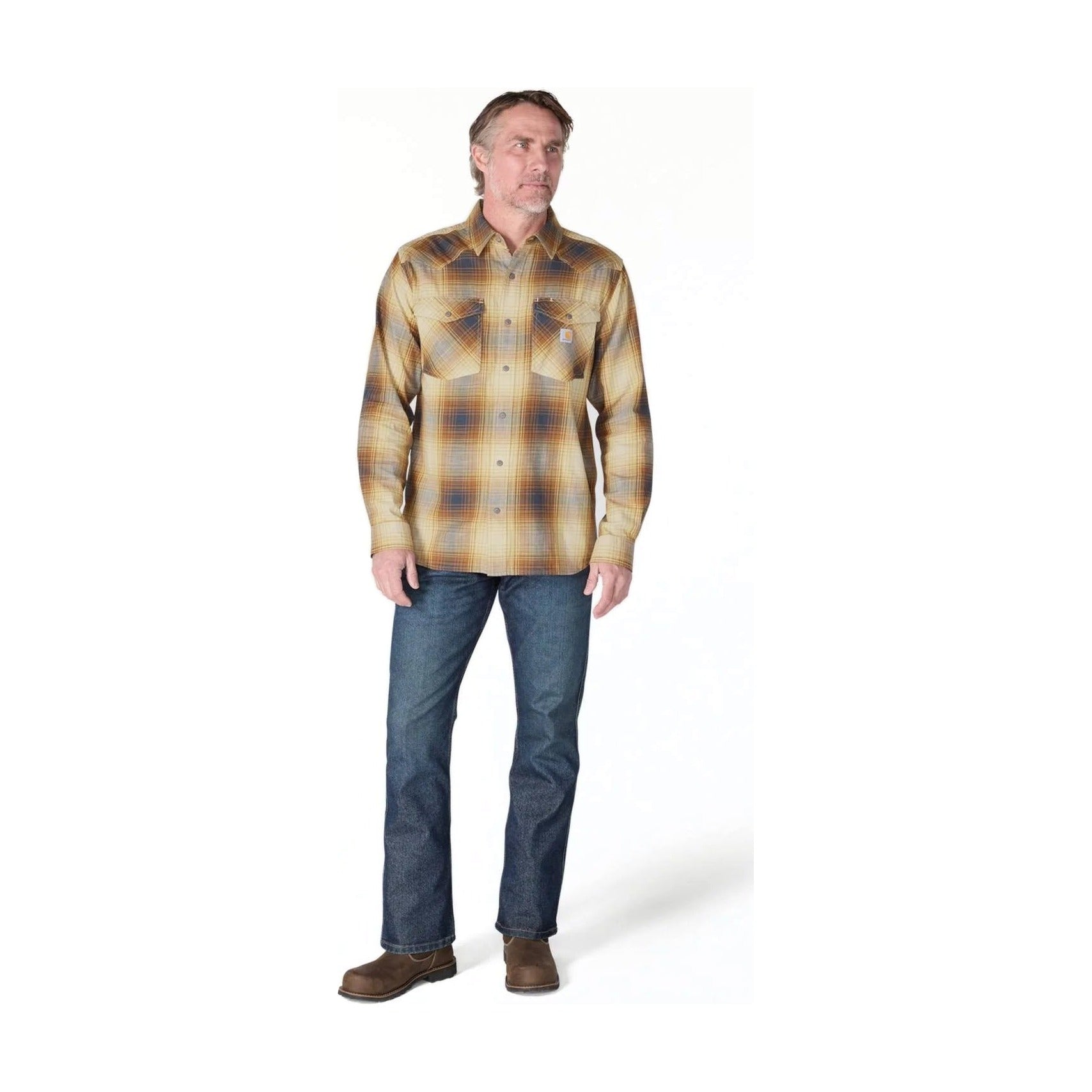 Montana Rugged Flex™ Relaxed Fit Lightweight Long-sleeve Snap-front Plaid Shirt