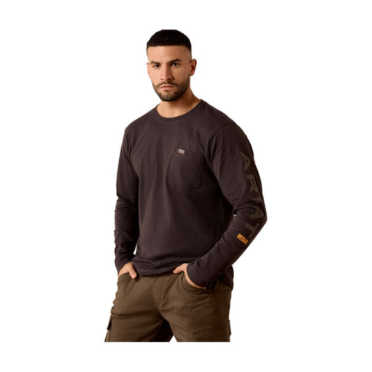 Rebar Cotton Strong Standard Logo Pocket Long Sleeve T-Shirt