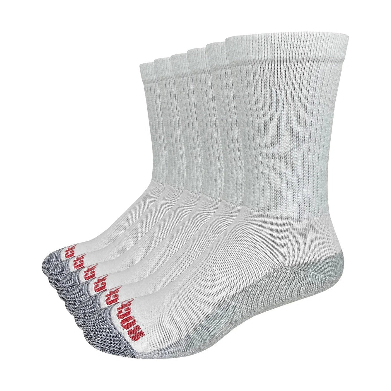 White Midweight Cotton Comfort Work Sock - 6 Pack