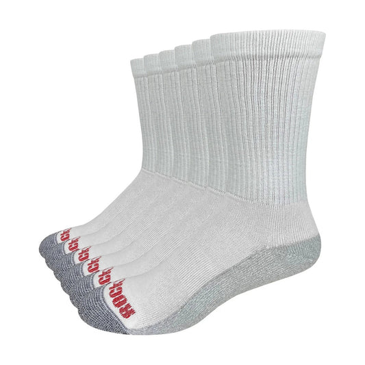 White Midweight Cotton Comfort Work Sock - 6 Pack